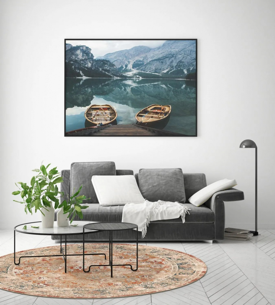 Okrągły dywan 'Douz' 120cm - Czerwony/Multi