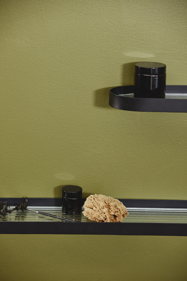 Półka z szkłem 'SOTRA' L - Czarny