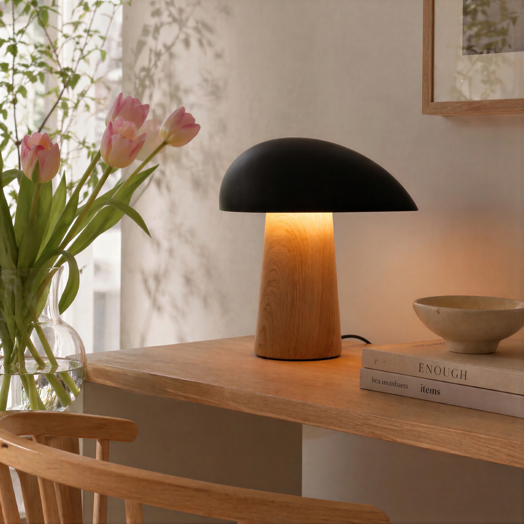 Lampa 'Karlskrona' - Naturalny/Czarny