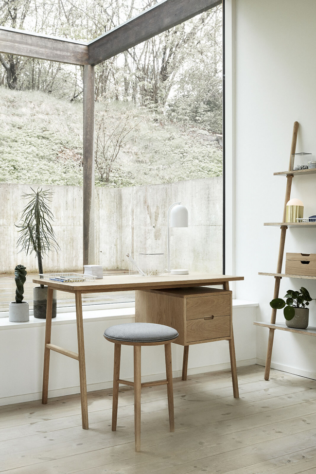 Biurko 'Architect' - Biały pigmentowany Dąb