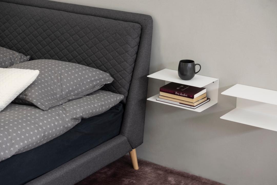 Zestaw 2 półek ściennych 'Joliet' - Biała/Szara