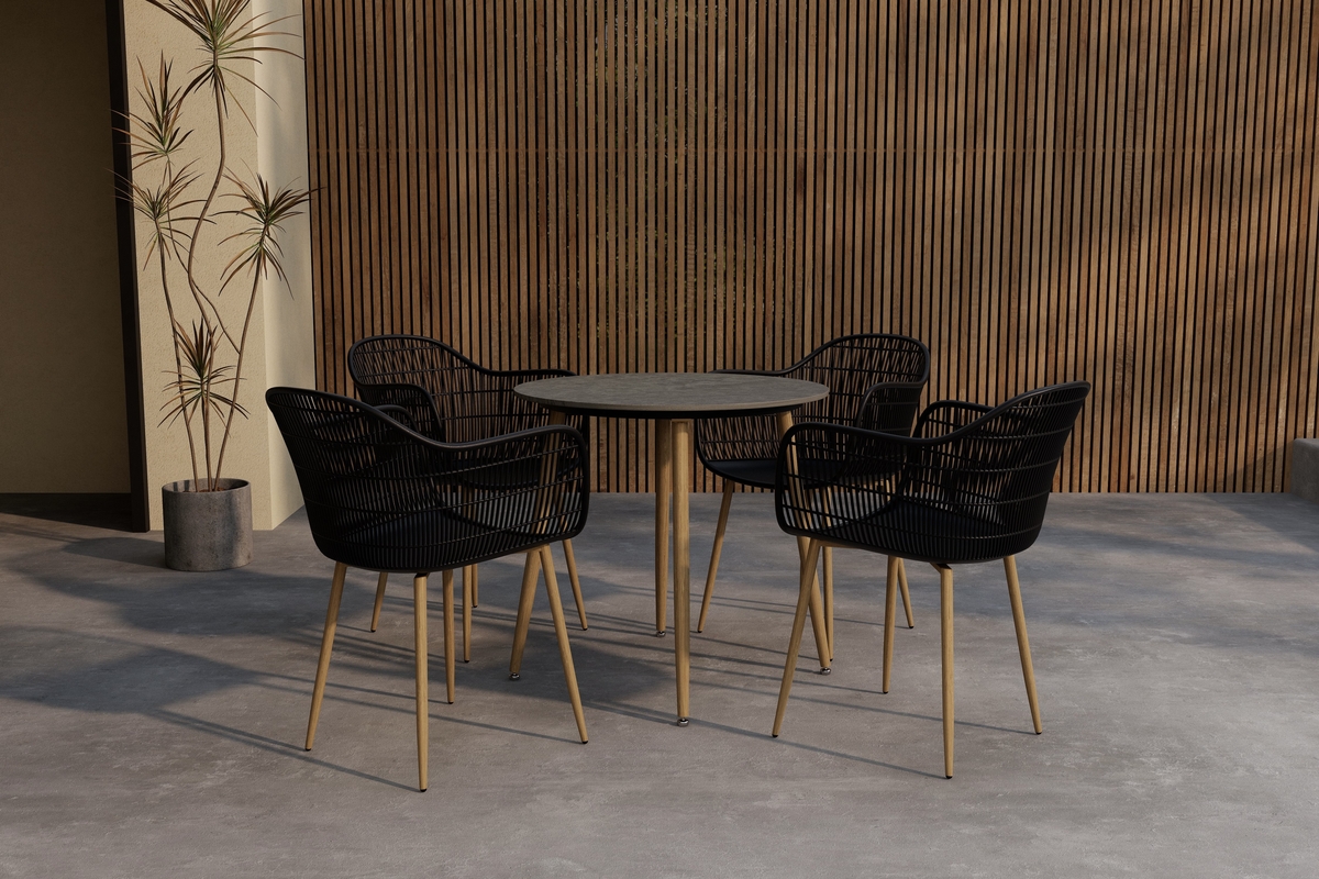 Zestaw obiadowy 'Anafi' – szary/czarny