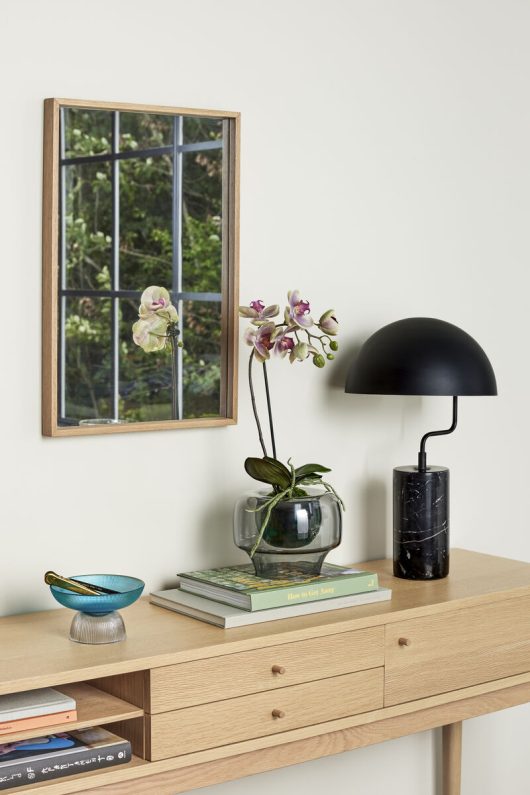 Lampa stołowa 'Marble' - Czarny/Marmur