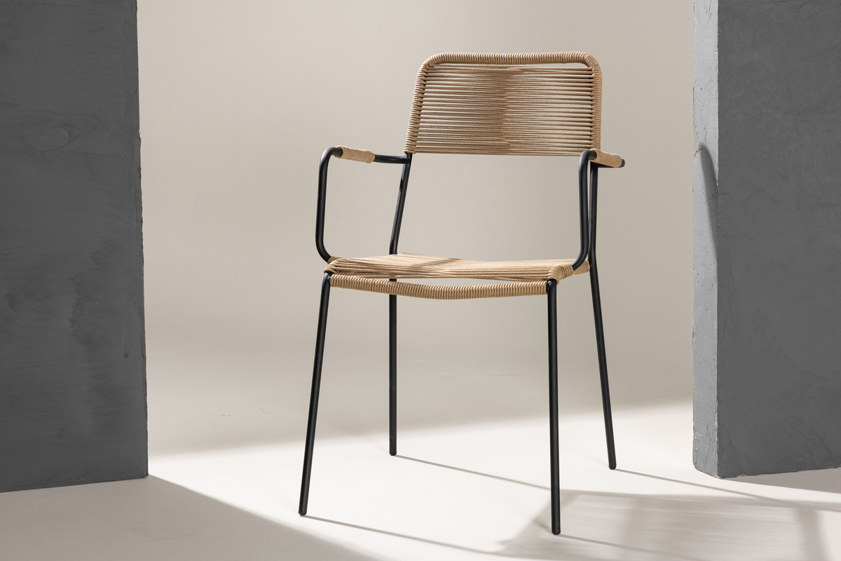 Krzesło do jadalni 'Lindos' - brązowe