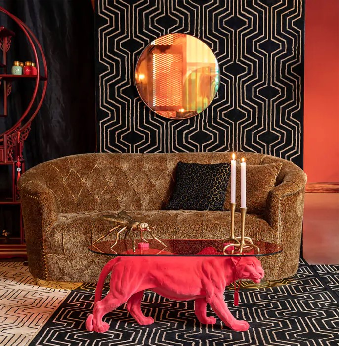 Stolik kawowy 'Dope as hell' - Różowy