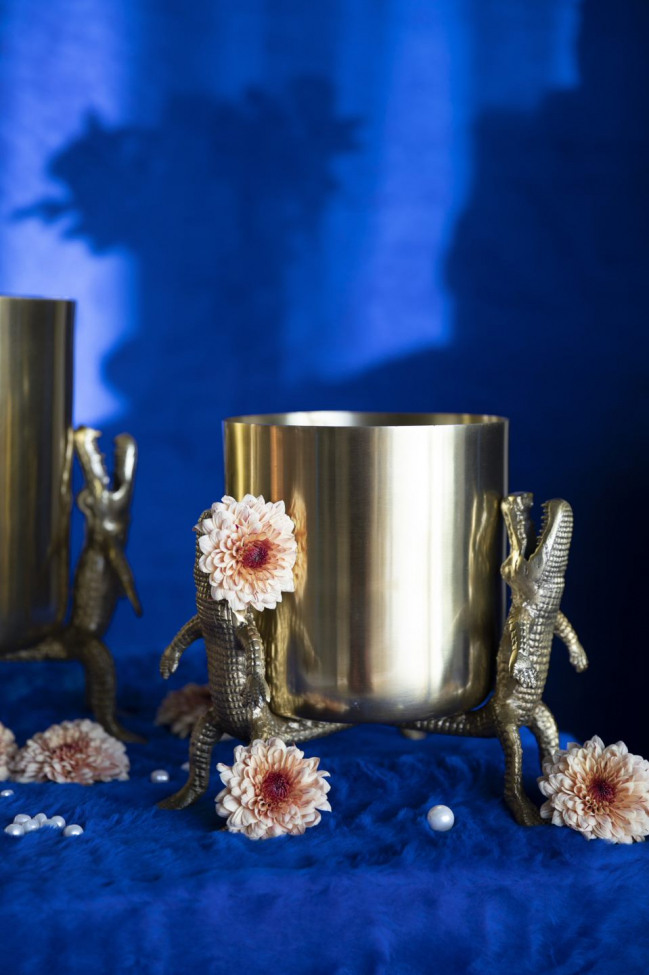 Wazon 'Crocodile' M - Mosiądz