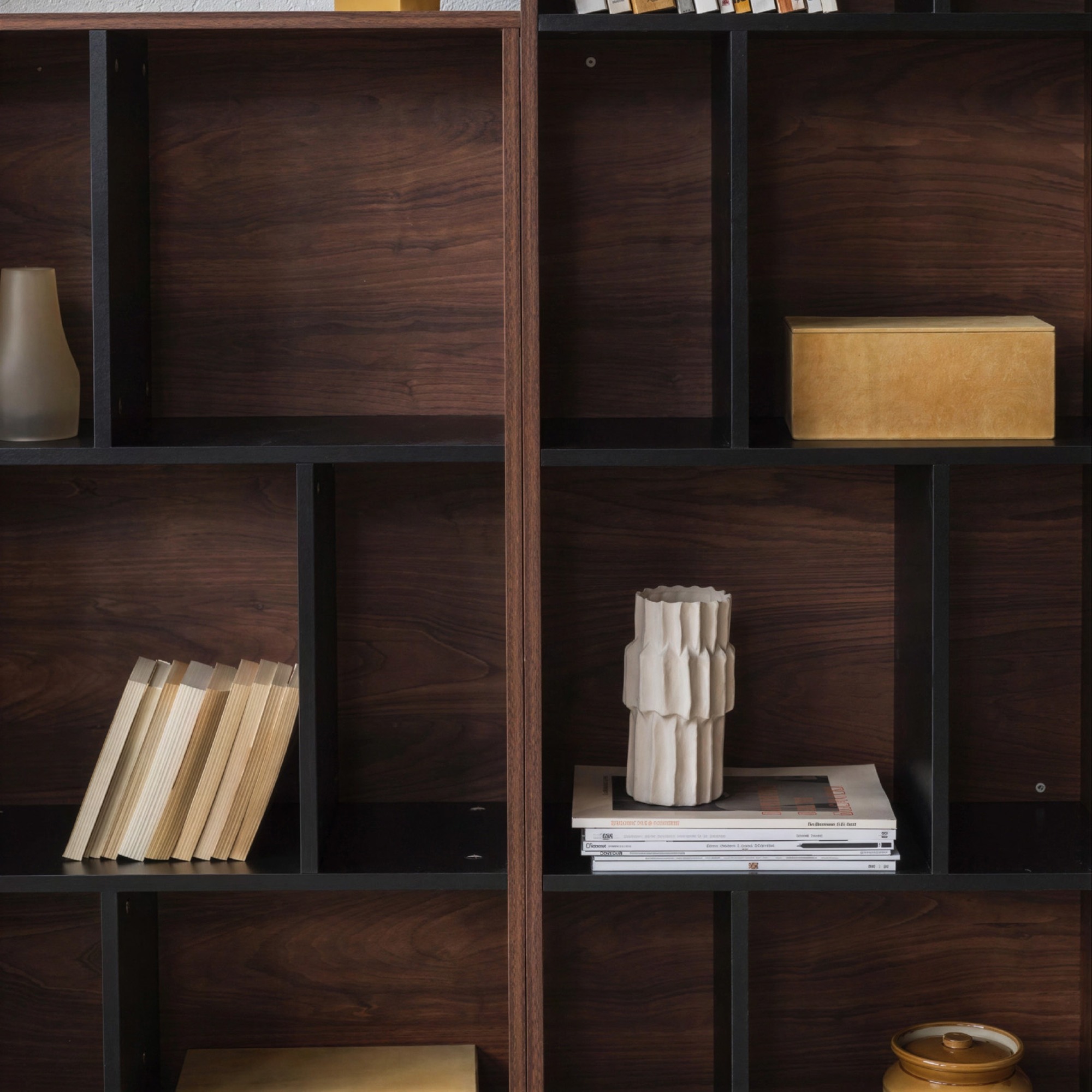 Regał 'Colin' 60x129 - Orzech/Czarny