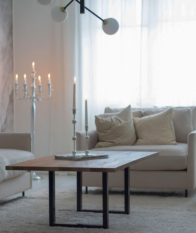 Stolik kawowy 'Wood' - Drewno/Czarny