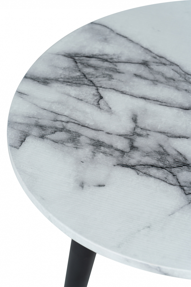 Stolik kawowy 'Marbleous' - Biały/Czarny