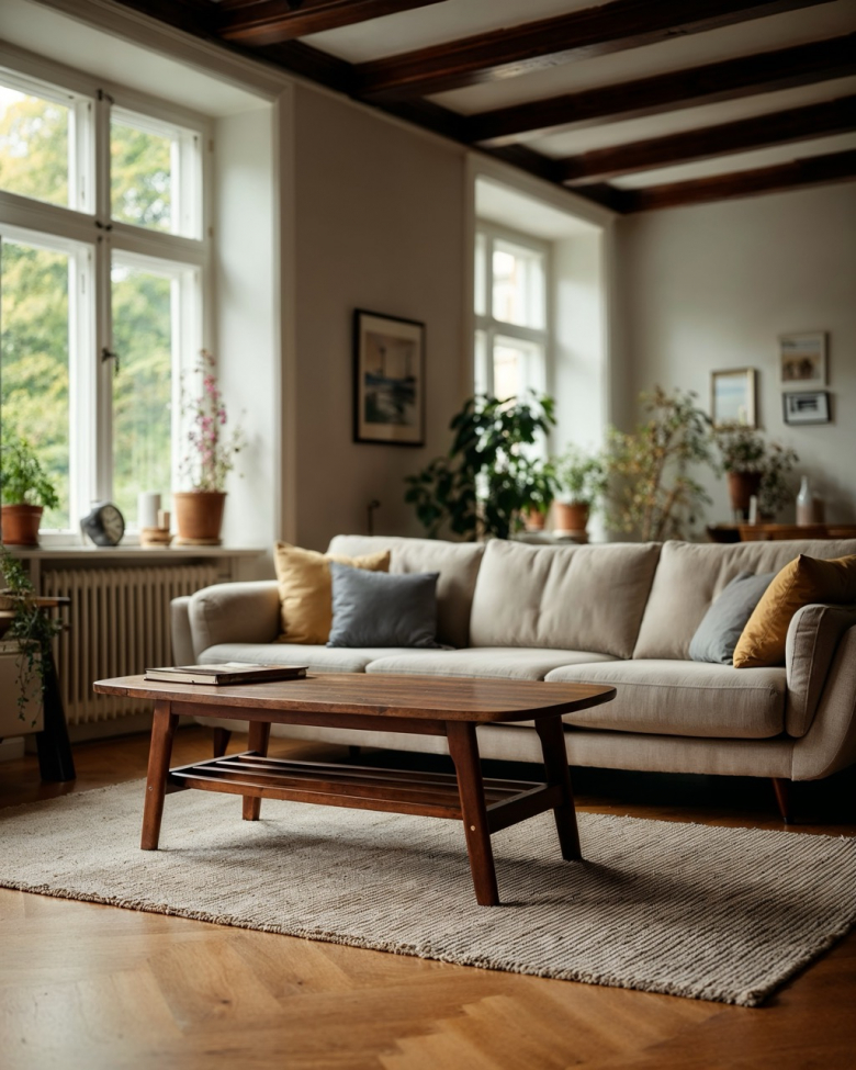 Stolik kawowy 'Créme' - Orzech