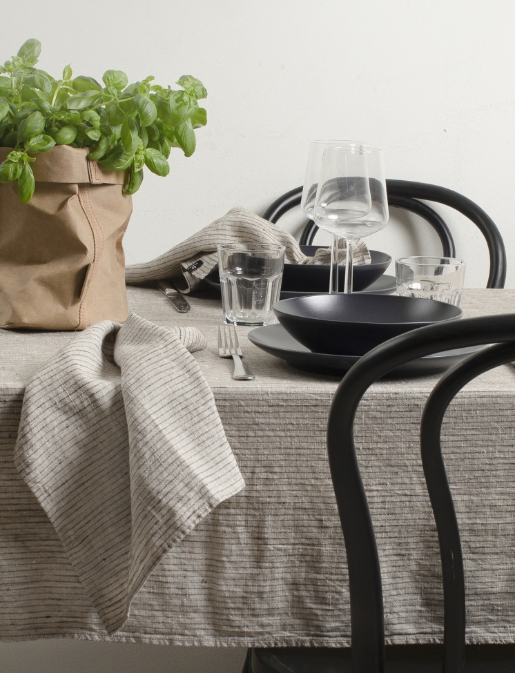 Serwetka 'Linus' 45x45 - Naturalny/Czarny