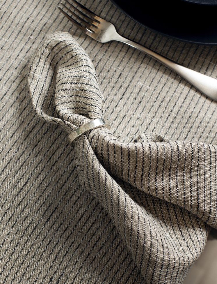 Serwetka 'Linus' 45x45 - Naturalny/Czarny