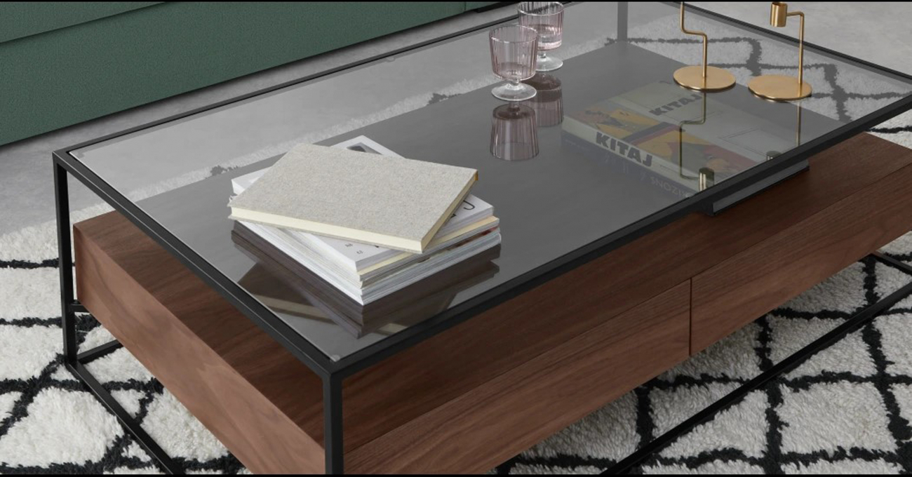 Stolik kawowy 'Detroit' - Orzech/Czarny