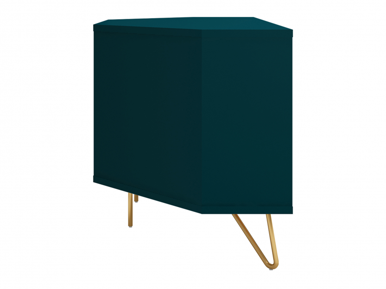 Stolik TV 'Elle' do narożnika - Turkusowy/Mosiądz