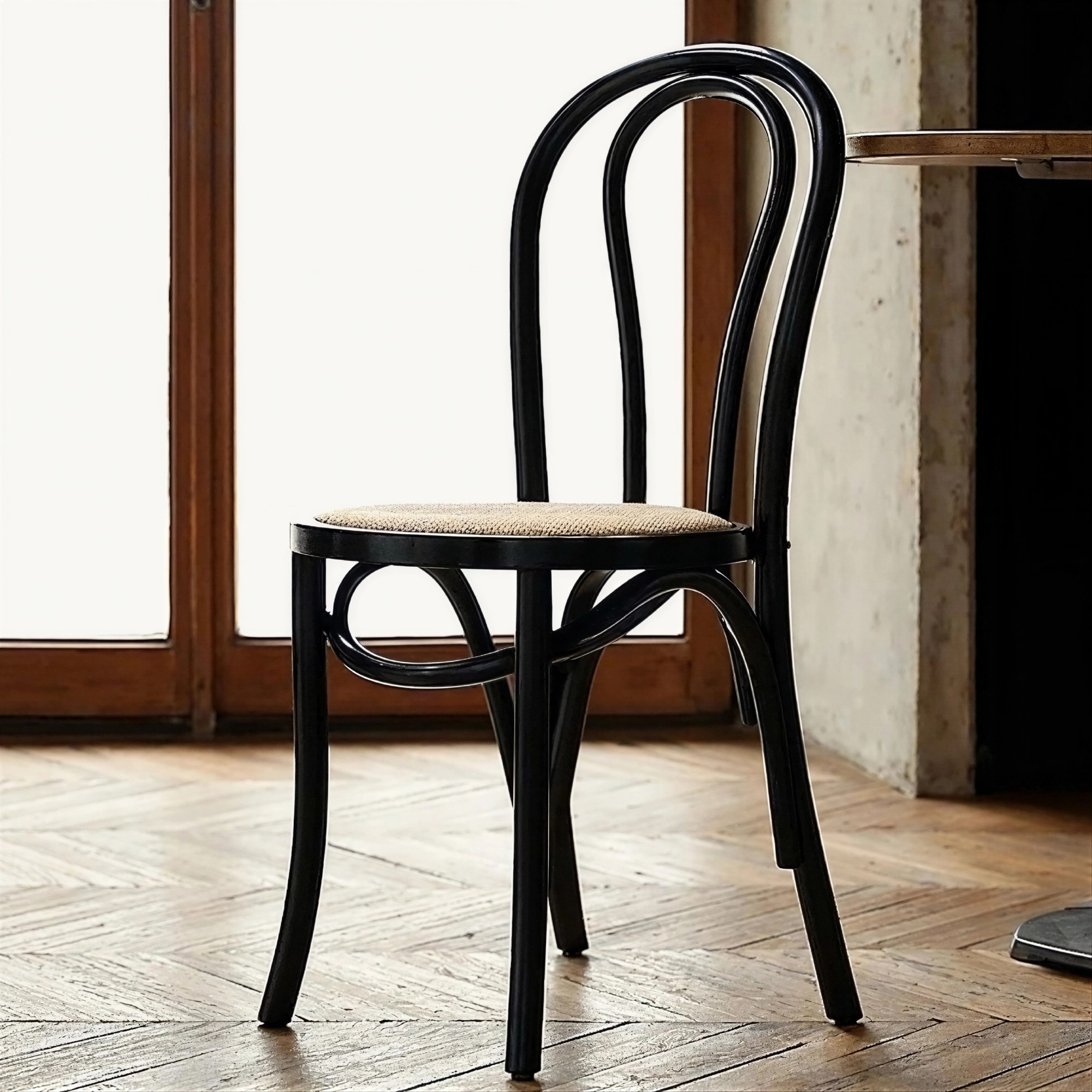 Krzesło 'Bistro' - Wicker/Czarna