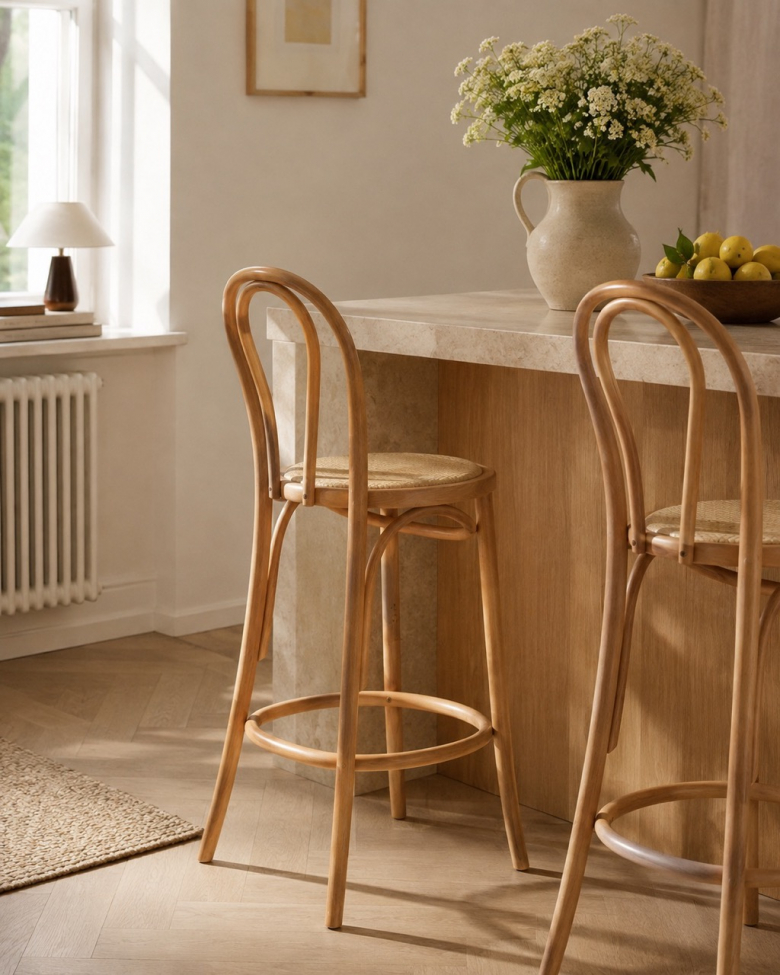 Hoker 'Bistro' - Naturalny/Rattan