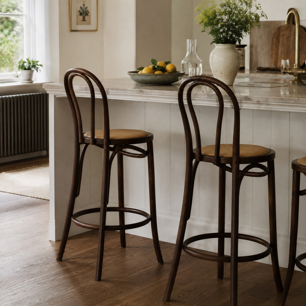 Hoker 'Bistro' - Orzech/Rattan