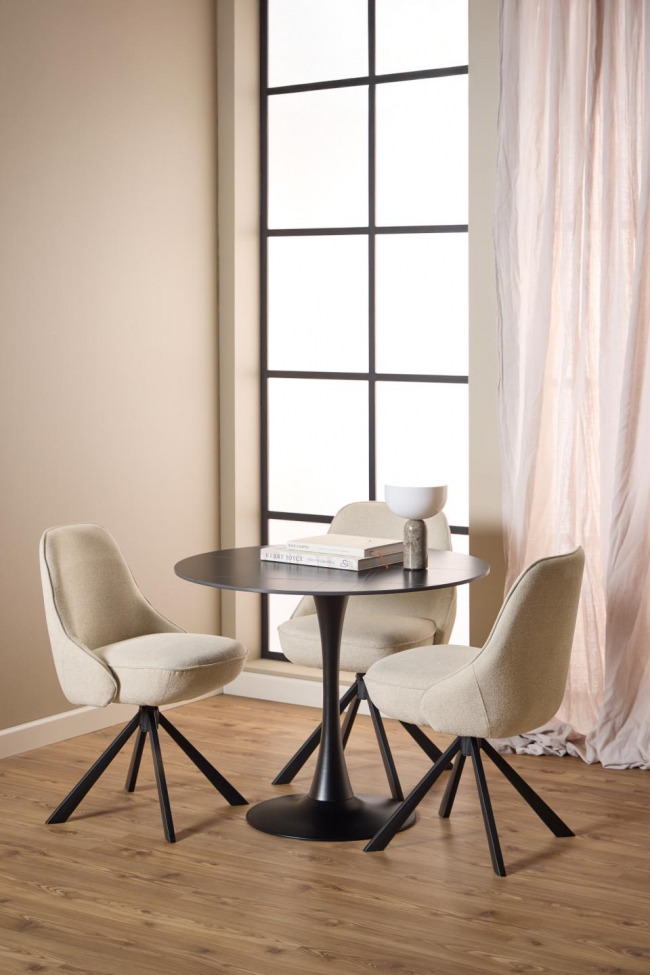 Stół 'Malta' Okrągły 90x75cm - Czarny