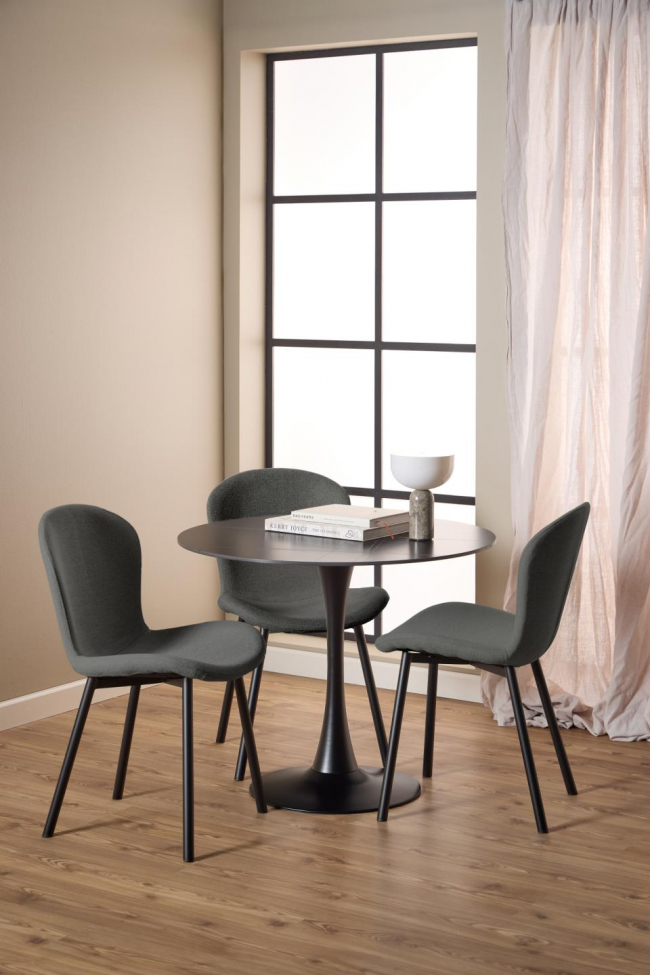 Stół 'Malta' Okrągły 90x75cm - Czarny