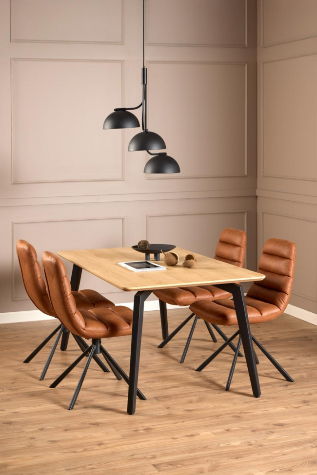 Stół 'Cadiz' 160x90cm - Naturalny/Czarny