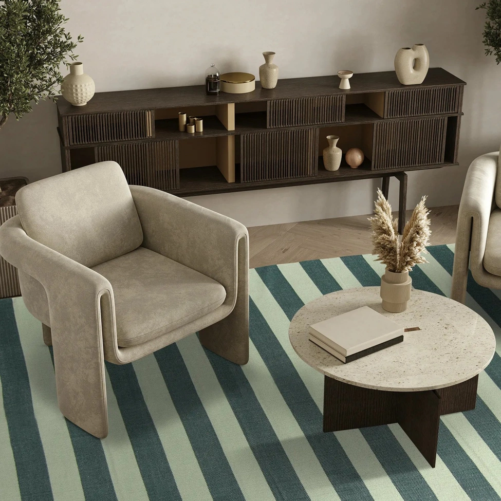 Dywan bawełniany 'Nilo' - Zielony