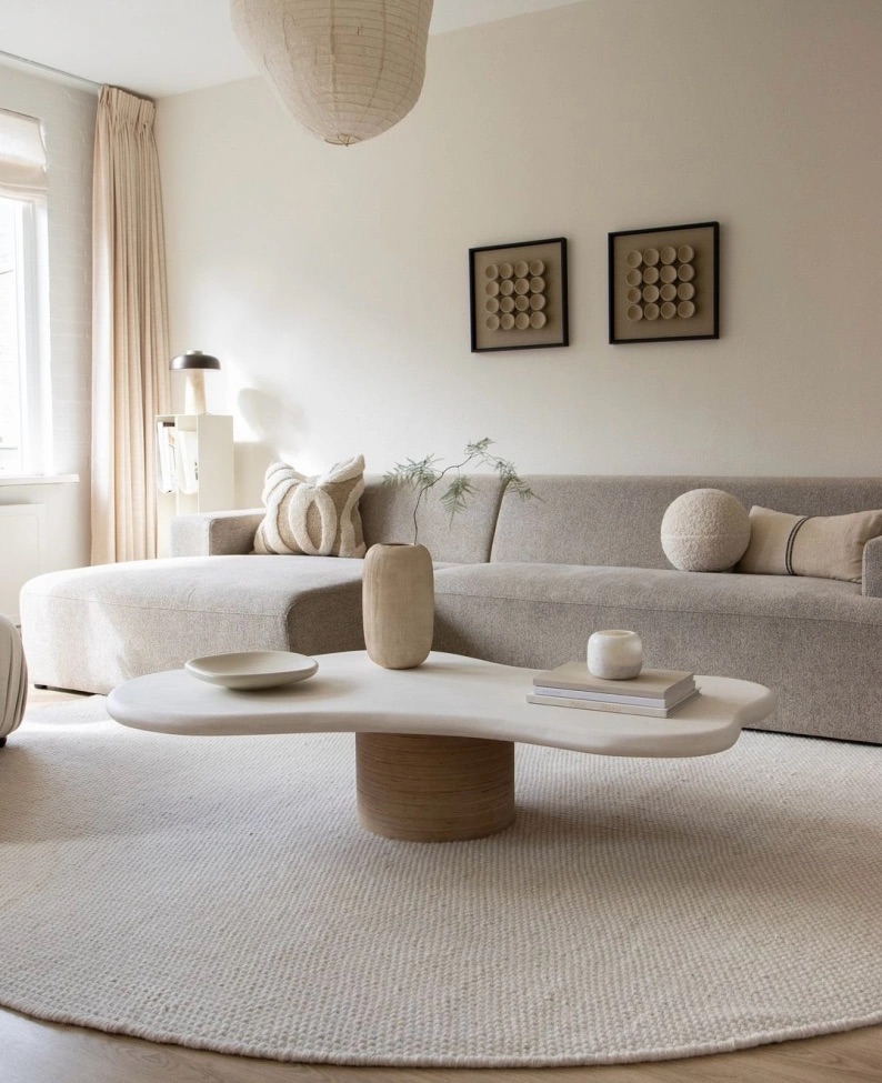 Okrągły dywan 'Coastal' - Kremowy