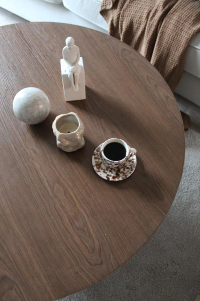 Stolik kawowy 'Rounded' Okrągły 100cm - Orzech