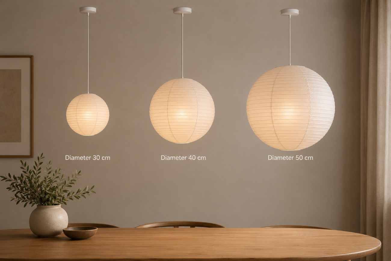 Lampa ryżowa 'Lycka' - Biała 30cm