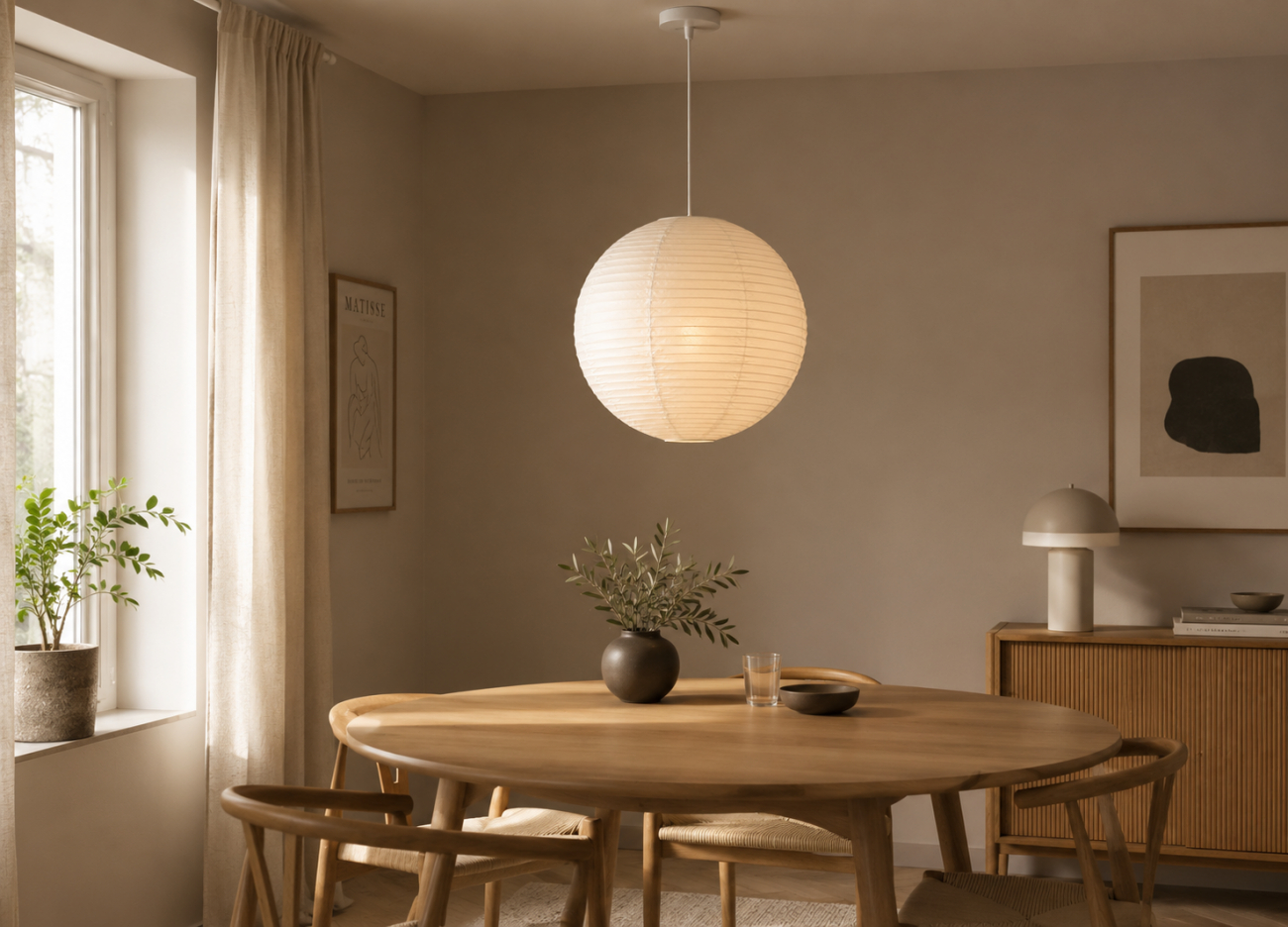 Lampa ryżowa 'Lycka' - Biała 40cm