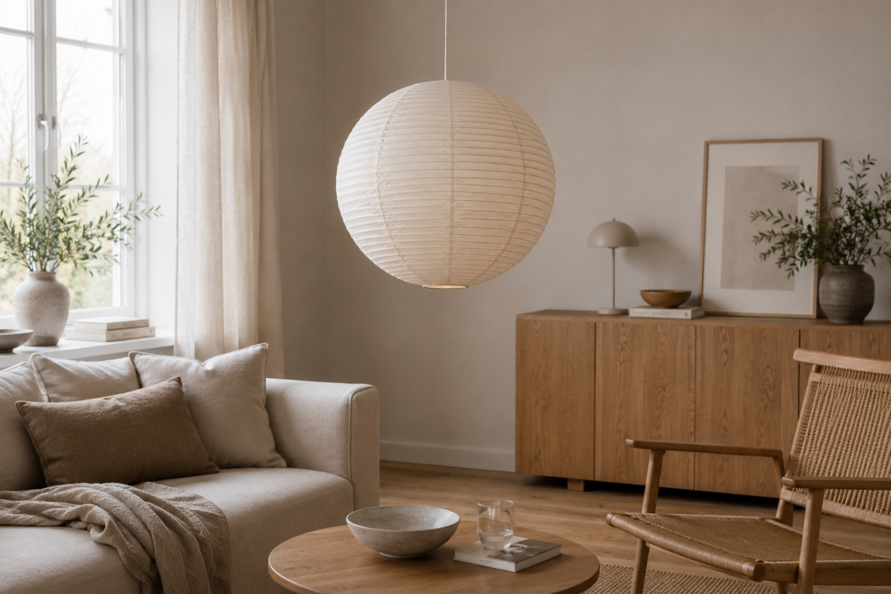 Lampa ryżowa 'Lycka' - Biała 40cm