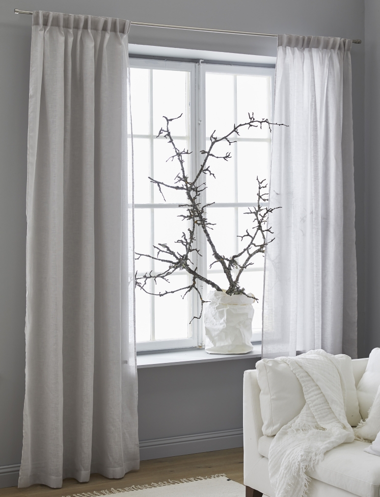 Firanka z taśmą marszczącą 'Dalsland' 145x250 - Szara