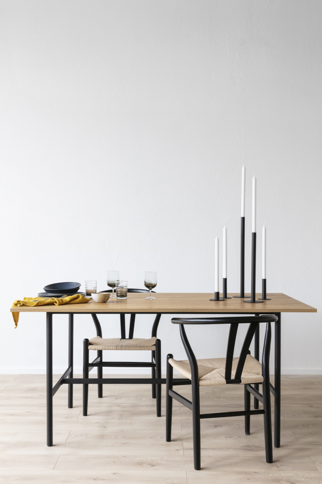 Stół 'Line' - Dąb/Czarny 160x90cm