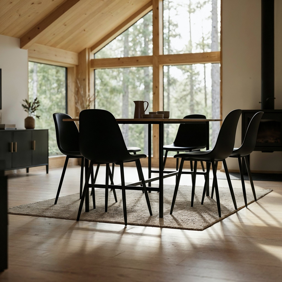 Stół 'Line' - Dąb/Czarny 160x90cm