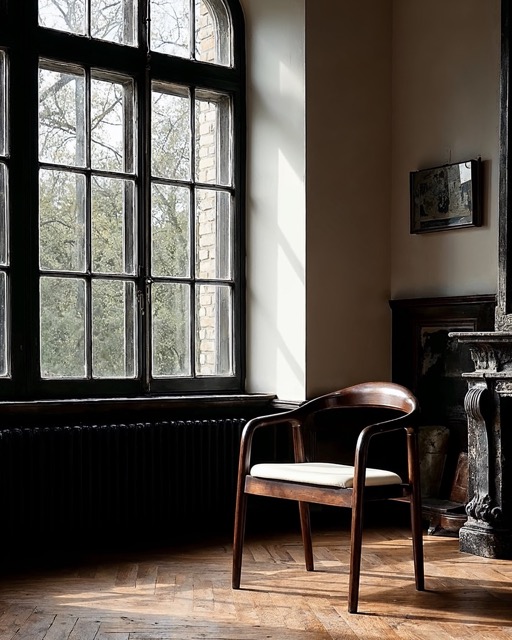 Krzesło z podłokietnikami 'Aspa' - Ciemnobrązowe/Beżowe