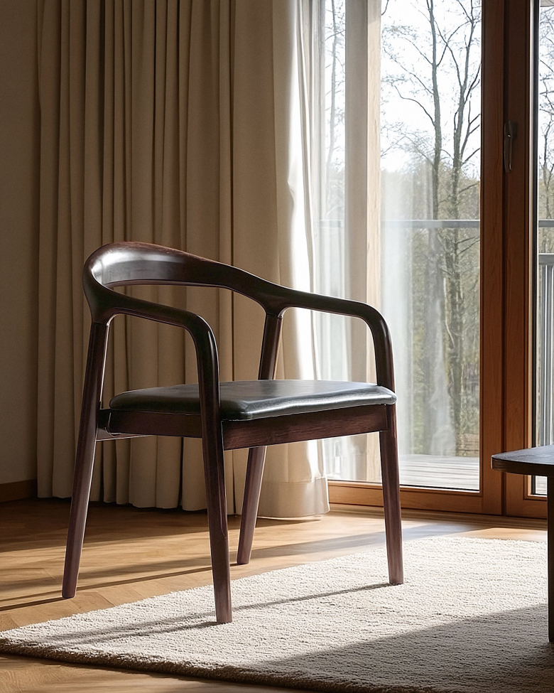 Krzesło z podłokietnikami 'Aspa' - Ciemnobrązowe