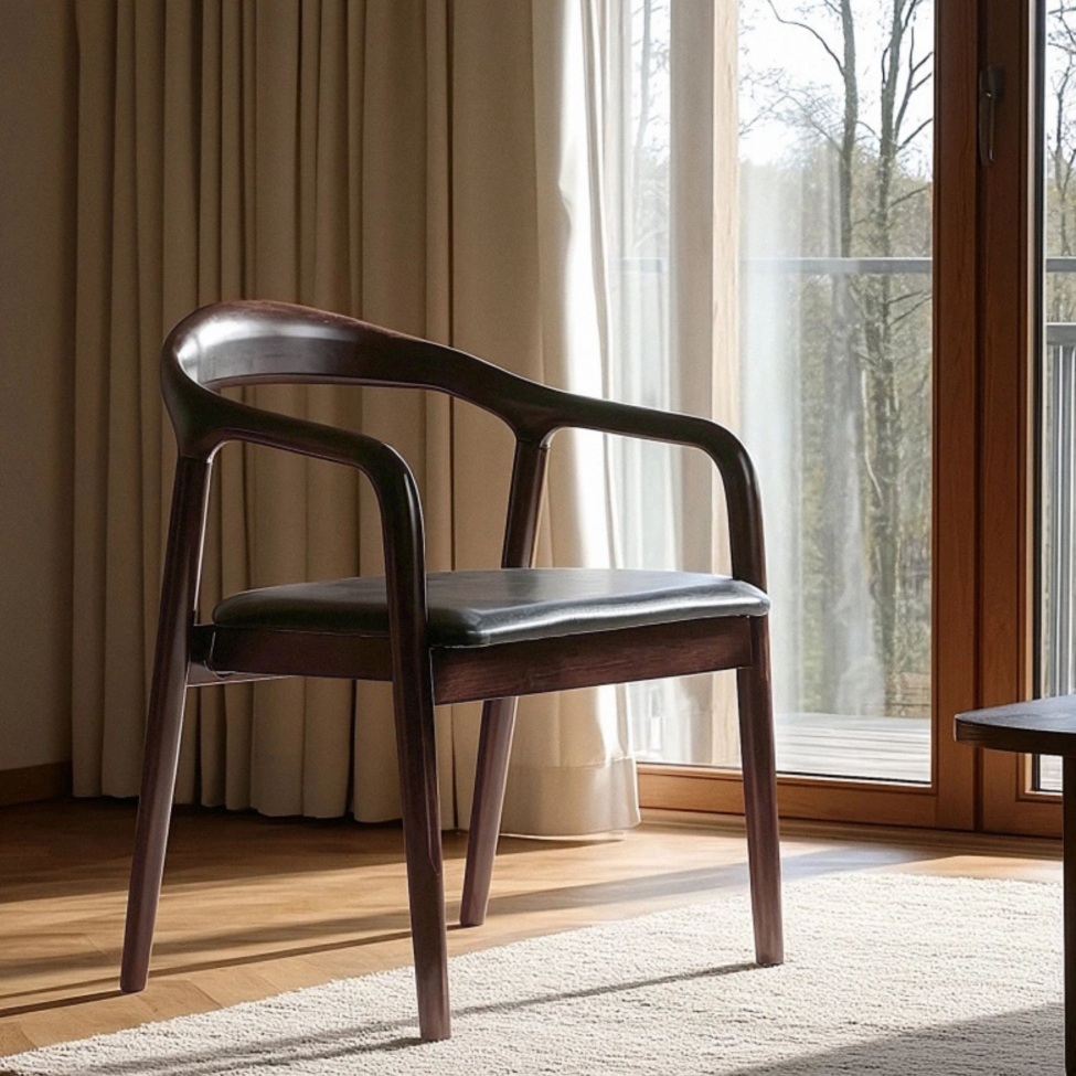 Krzesło z podłokietnikami 'Aspa' - Ciemnobrązowe