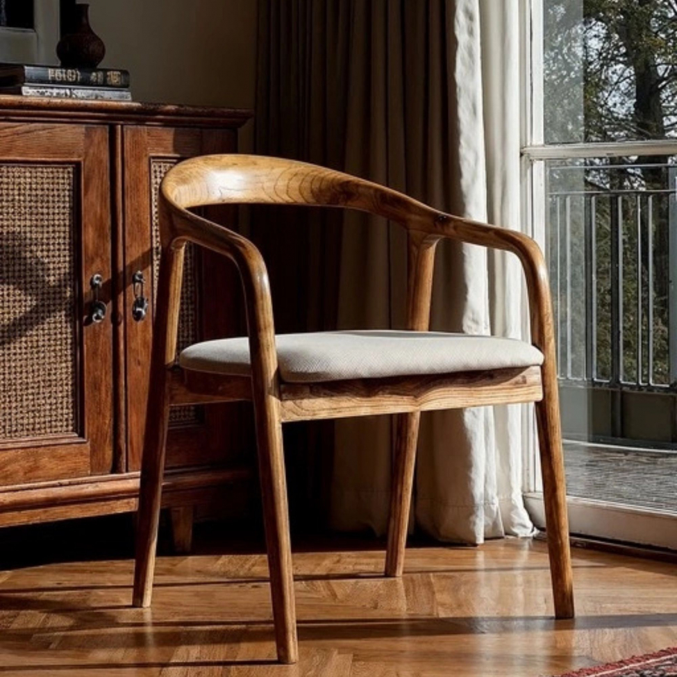 Krzesło z podłokietnikami 'Aspa' - Naturalne/beżowe