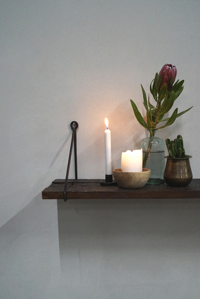 Półka 'Adel' Vintage - Drewno/Mosiądz