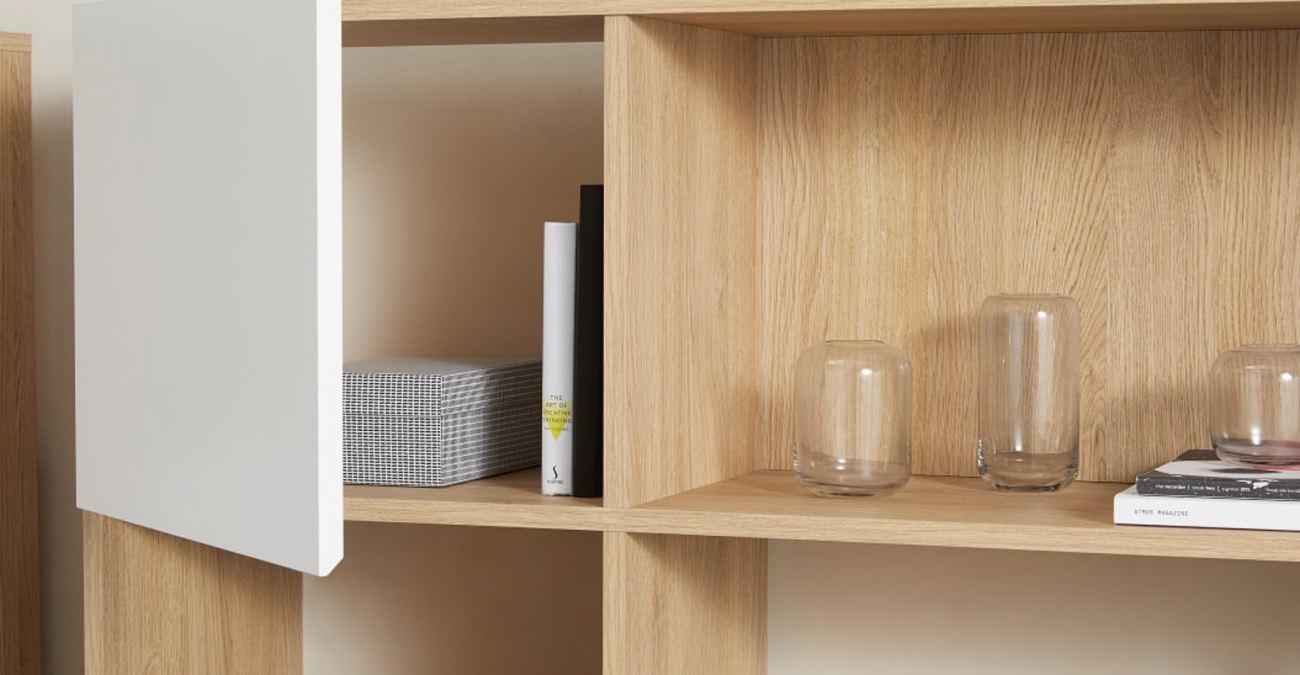 Regał 'Nevada' 80x173 - Dąb/Biały