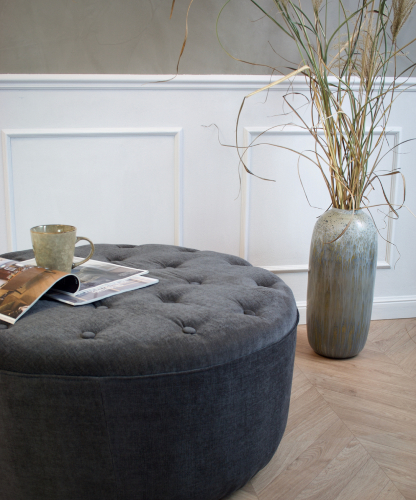 Pufa 'Dimple' Okrągła 84cm - Szara