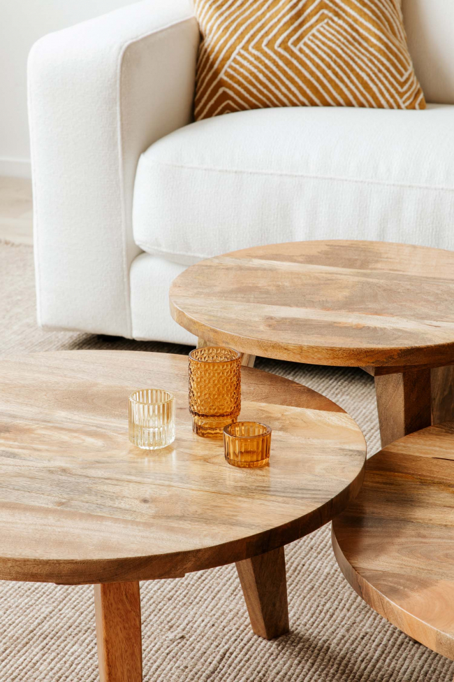 Stolik kawowy 'Vintage' Okrągły 50cm - Natur