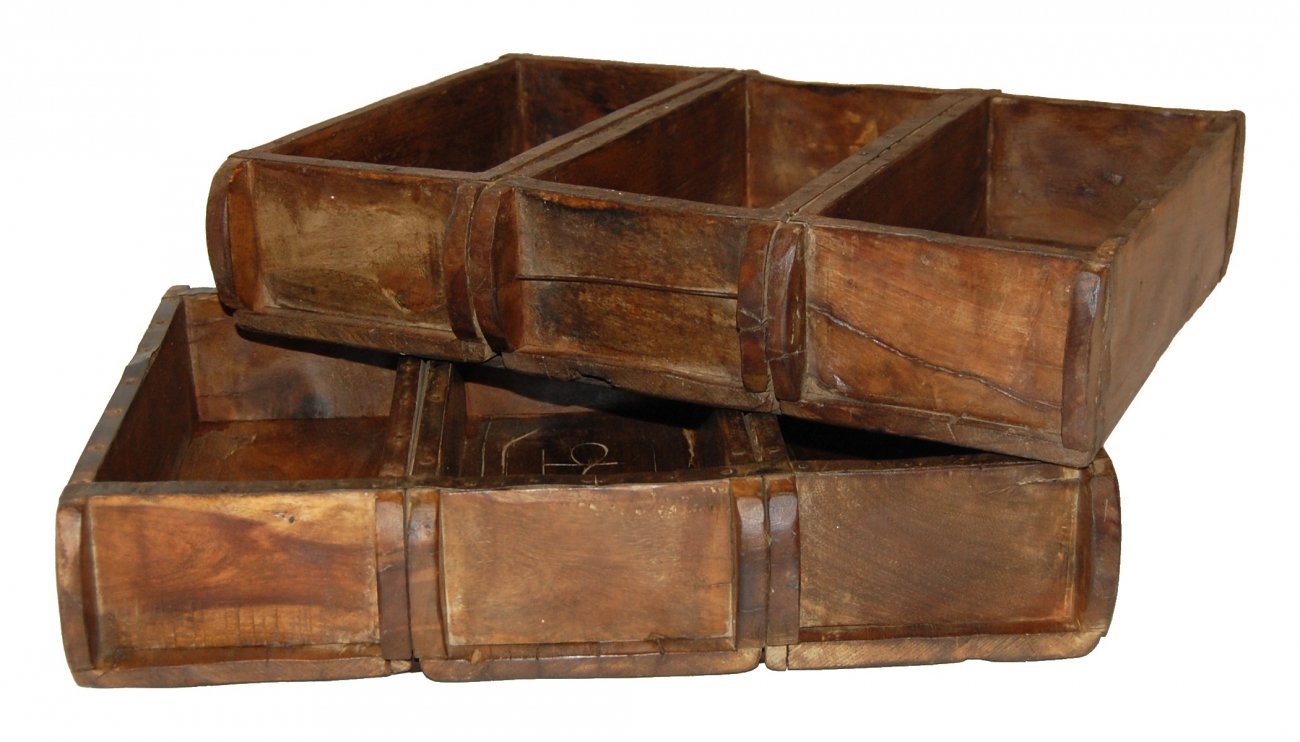 Skrzynka Vintage 3 przegrody - Drewno