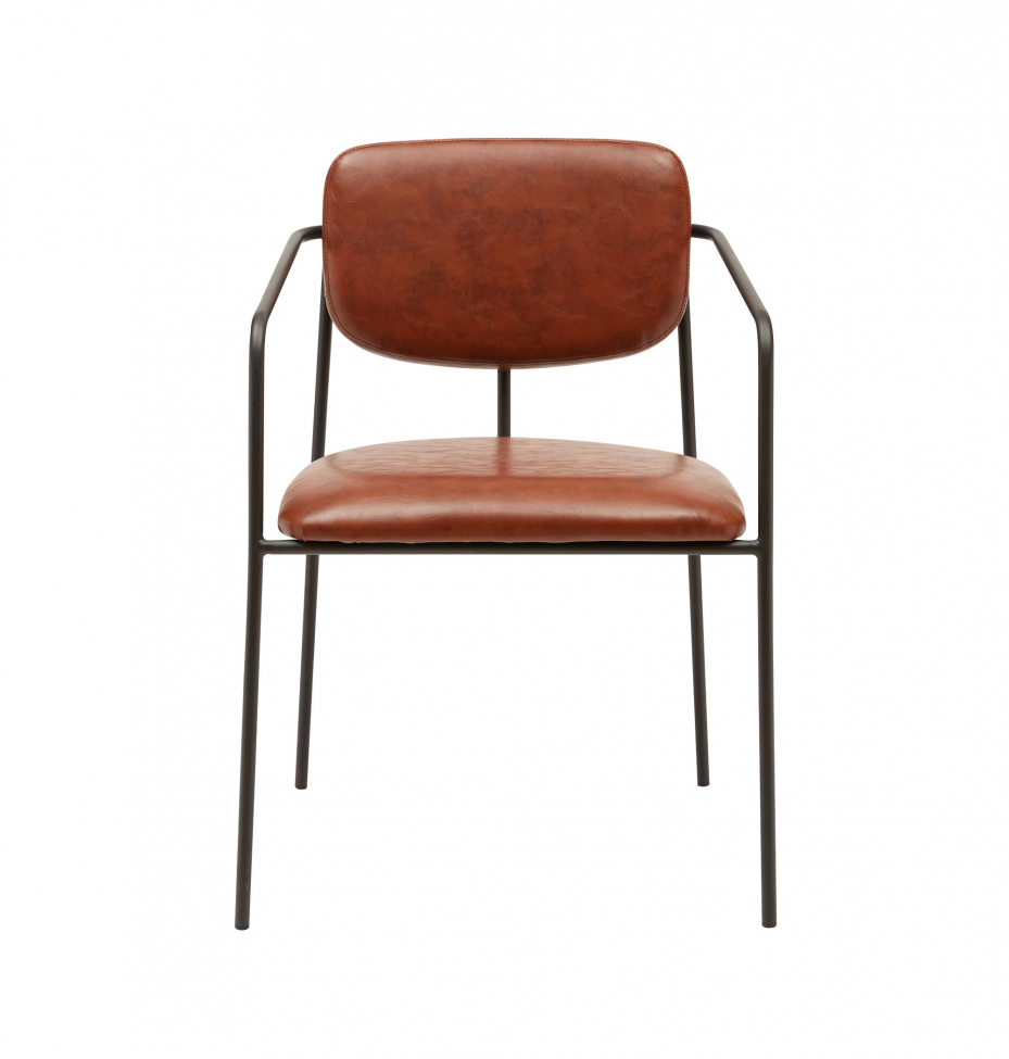 Fotel z podłokietnikami 'Ebba' - Brązowy