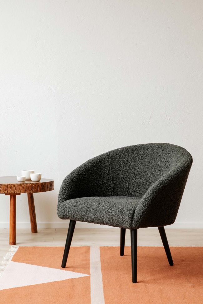 Fotel 'Puffy' - Ciemnoszary/Teddy