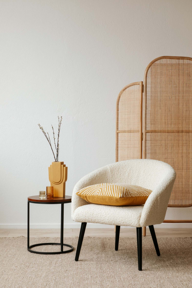 Fotel 'Puffy' - Biały/Teddy