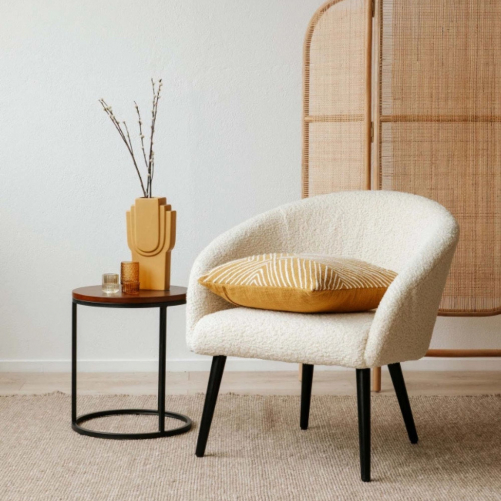 Fotel 'Puffy' - Biały/Teddy