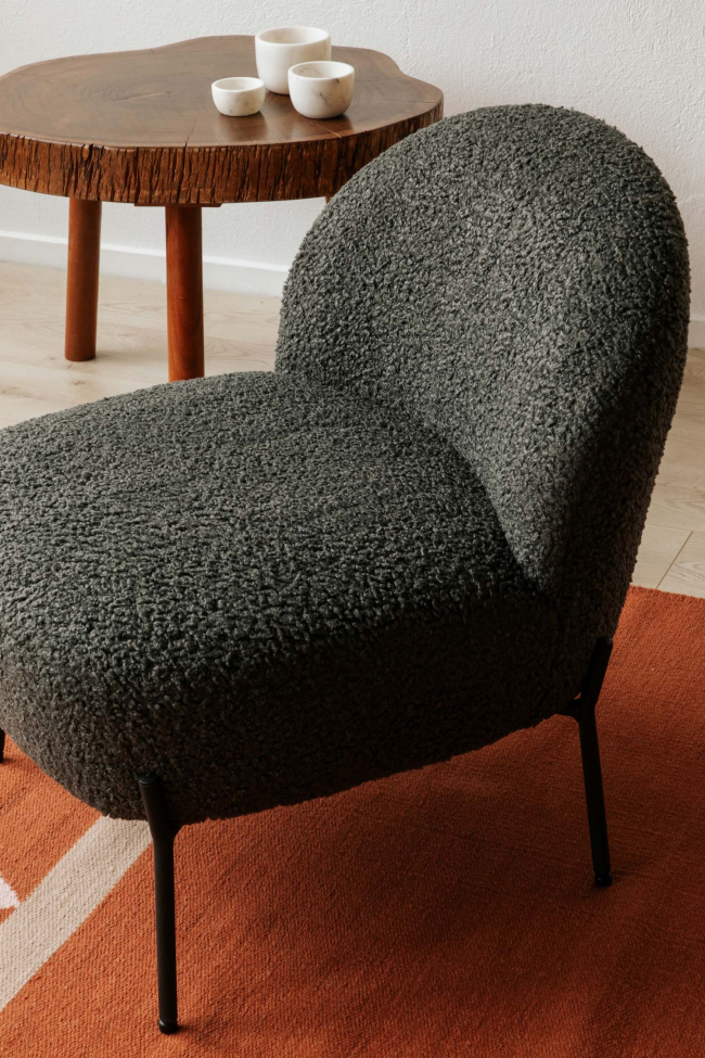 Fotel 'Gori' - Ciemnoszary/Teddy