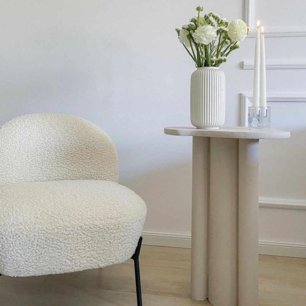 Fotel 'Gori' - Biały/Teddy