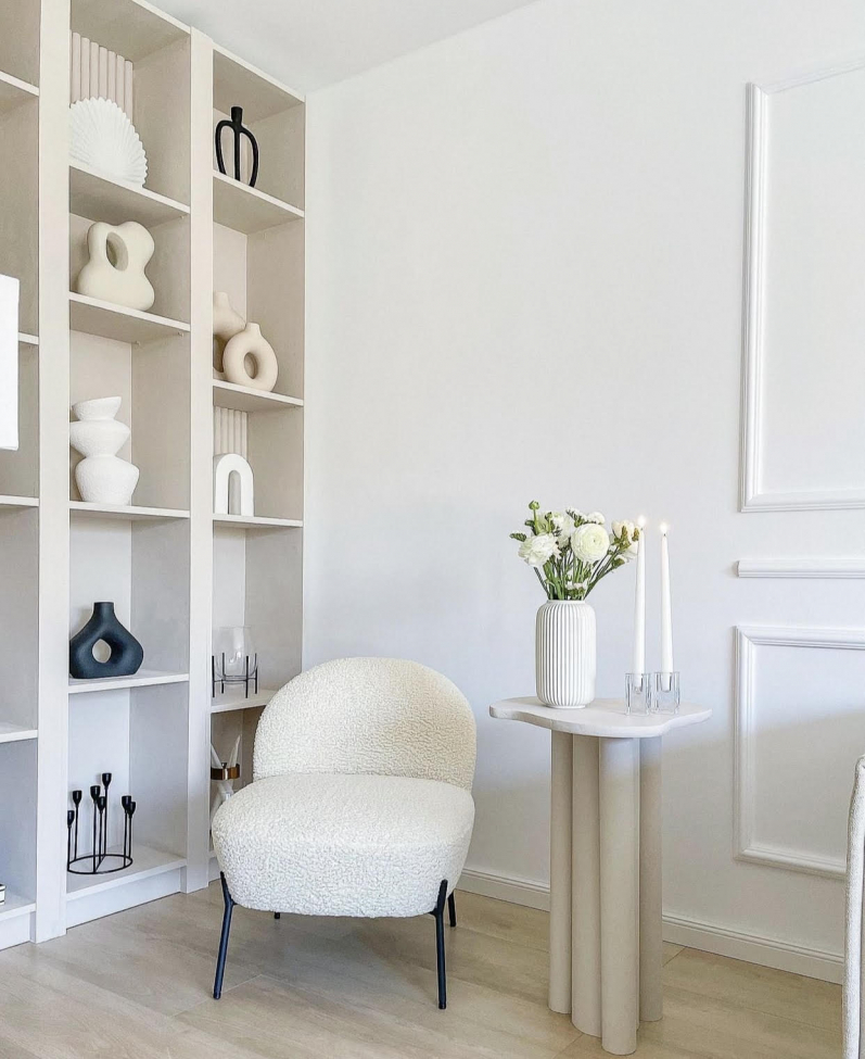 Fotel 'Gori' - Biały/Teddy