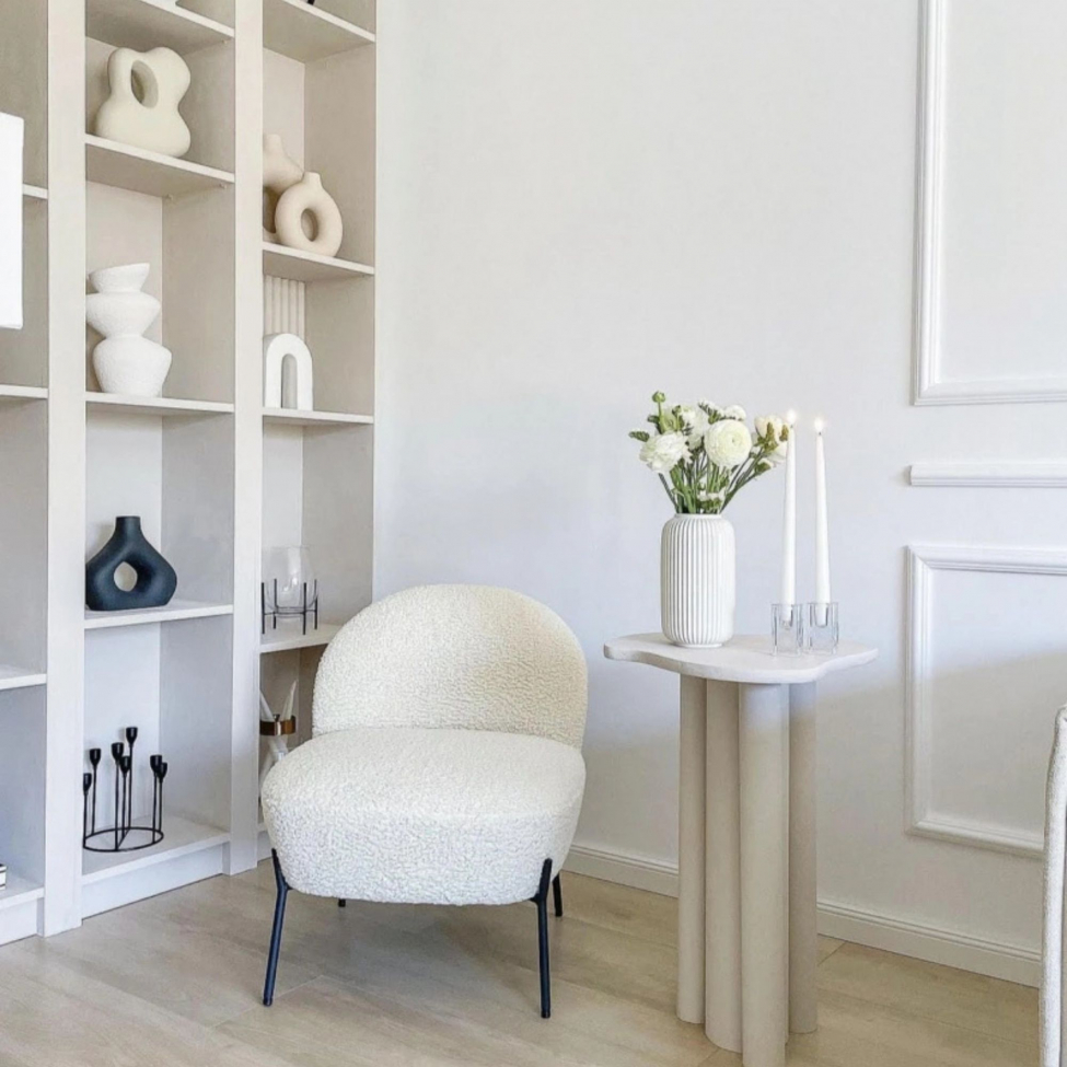 Fotel 'Gori' - Biały/Teddy